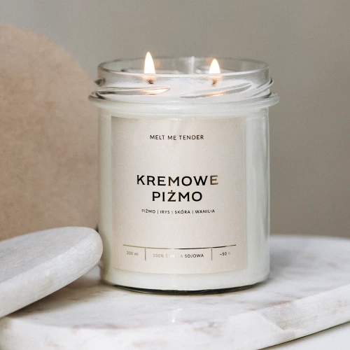 KREMOWE PIŻMO - świeca sojowa basic 300 ml