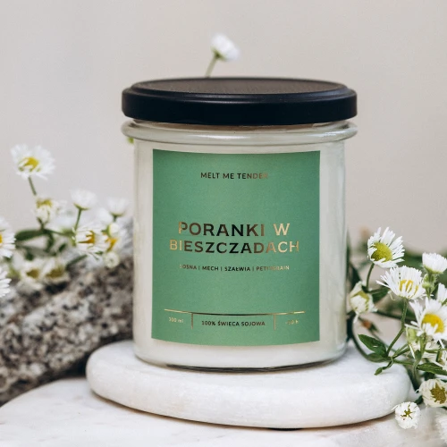 PORANKI W BIESZCZADACH - świeca sojowa basic 300 ml