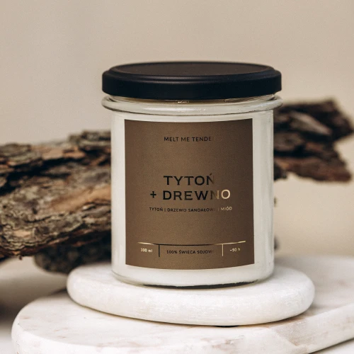 TYTOŃ + DREWNO - świeca sojowa basic 300 ml