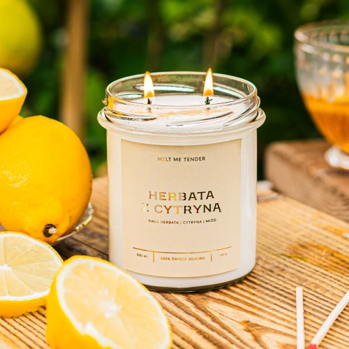 HERBATA Z CYTRYNĄ - świeca sojowa basic 300 ml