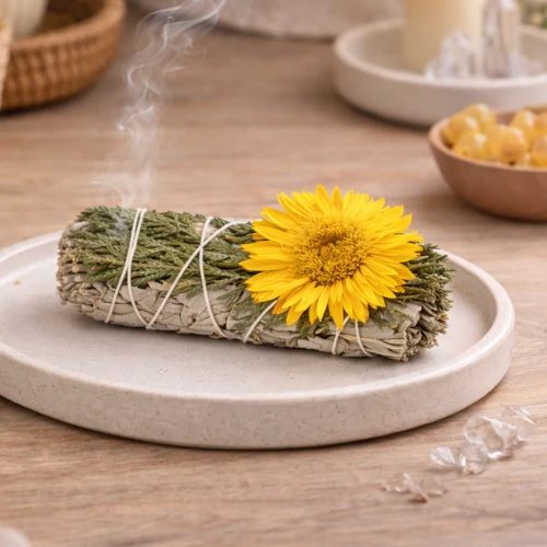 BIAŁA SZAŁWIA + CEDR + KOCANKA - naturalne kadzidło w wiązce