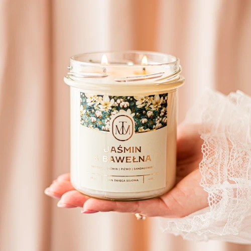 JAŚMIN & BAWEŁNA  - świeca sojowa basic 300 ml