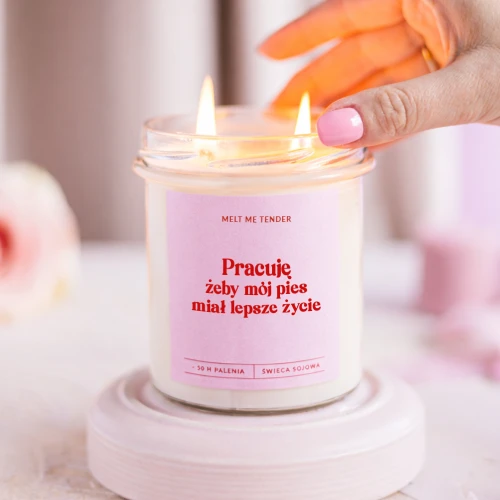 PRACUJĘ NA PSA - świeca sojowa zapachowa