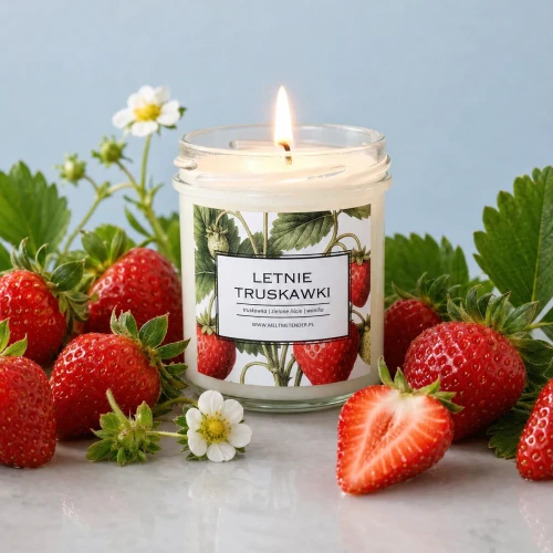 LETNIE TRUSKAWKI - świeca sojowa basic 150 ml