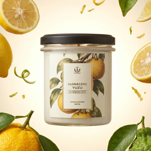 SŁONECZNE YUZU - świeca sojowa basic 300 ml